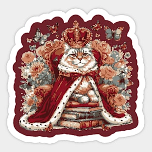 Purr-fect Nobility: Majestic Cats in Royal Regalia Sticker